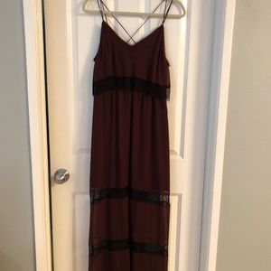 H&M Lace Deep Purple Maxi Dress